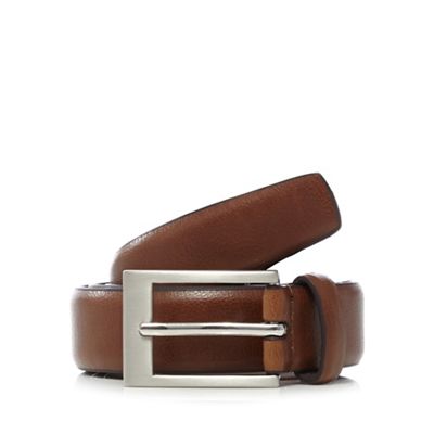 Big and tall tan classic leather belt